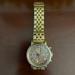Gold Fossil Watch